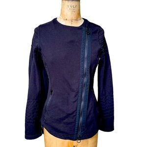 Athleta asymmetrical black long sleeve jacket size small style 982849-00